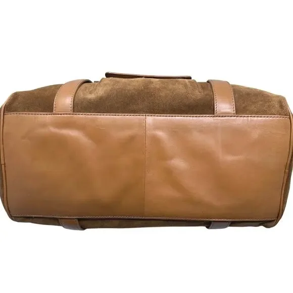 NWT Vintage Donald Pliner camel leather and suede shoulder purse - Picture 5 of 16